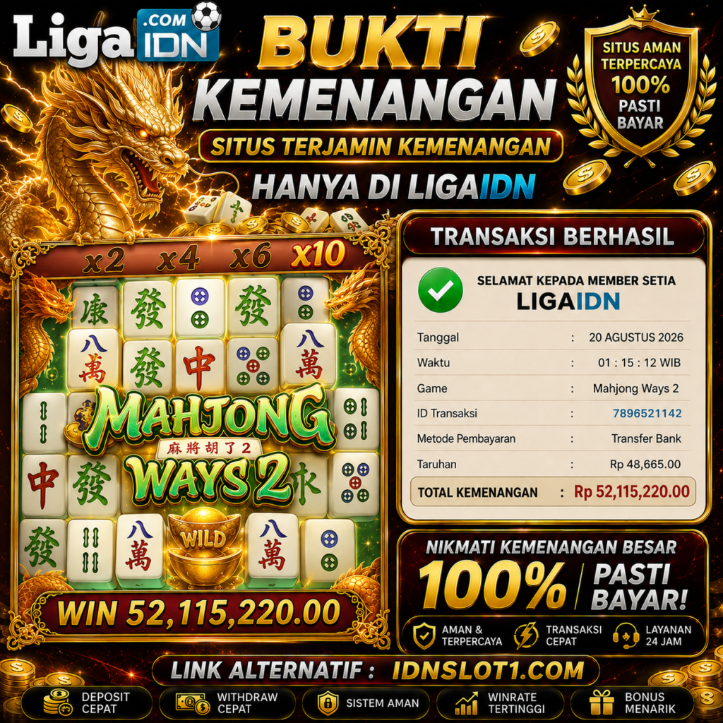 BUKTI KEMENANGAN MEMBER LIGAIDN TANGGAL 20 AGUSTUS 2026