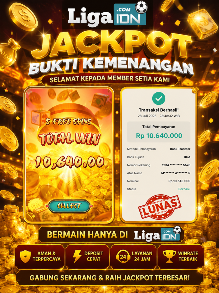 BUKTI KEMENANGAN MEMBER LIGAIDN TANGGAL 12 AGUSTUS 2026