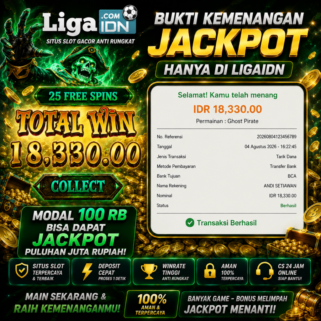 BUKTI KEMENANGAN MEMBER LIGAIDN TANGGAL 03 AGUSTUS 2026